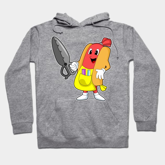 Hotdog as Hairdresser with Scissors Hoodie by Markus Schnabel